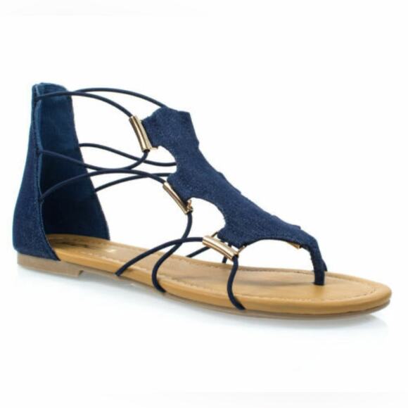 Soda Shoes - Soda gladiator Stylish Denim Sandals